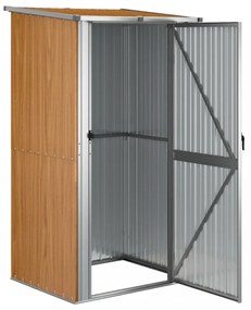 barna horganyzott acél kerti fészer 118,5 x 97 x 209,5 cm