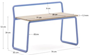 Kék-natúr színű pad Tinn – Kave Home