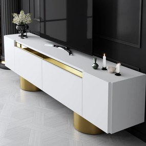 TV szekrény Bohem - White, Gold