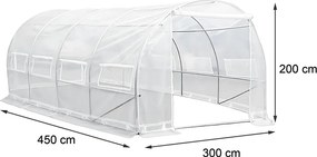 Melegház fólia 200x300x450 cm váz nélkül átlátszó