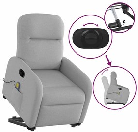 vidaXL Elektromos álló masszázsfotel felhőszürke szövet