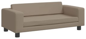 kávészínű gyerek bársonykanapé lábzsámollyal 100x50x30 cm