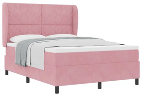 Rózsaszín Párnázott Boxspring Ágy Matrac 140x200 cm