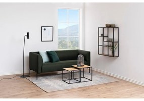 Fekete-natúr színű fali könyvespolc tölgyfa dekorral 75x91 cm Seaford – Actona