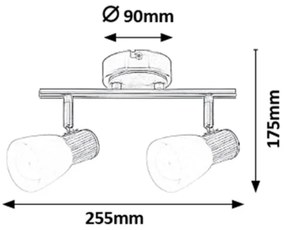 Rabalux 6487 - Spotlámpa GAVIN 2xE14/40W