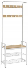 Fém előszobafal PURE 183 cm, krémszínű/sonoma tölgy