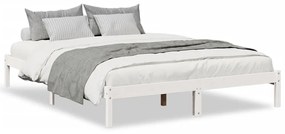 fehér tömör fenyő extra hosszú ágykeret matrac nélkül 160x210cm