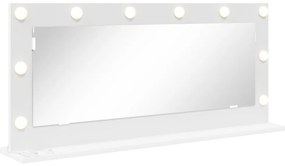 LED világítással ellátott tükör Fehér 100x45x18 cm