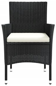 4 db fekete polyrattan kerti szék párnákkal (csak Egyesült Királyság/Írország/FI/NO)