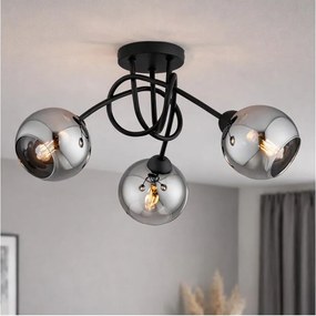 Brilagi - Felületre szerelhető csillár DIOR 3xE27/60W/230V fekete/füstszürke