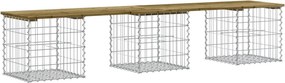 vidaXL impregnált fenyőfa gabion kerti pad 203 x 44 x 42 cm