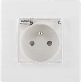 Érintkező Konnektor Műanyag Vízálló Fedéllel FI60 Fehér