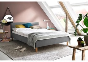 Világosszürke kárpitozott egyszemélyes ágy 120x200 cm Lena – Meise Möbel