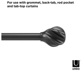 Acél bővíthető függönykarnis 107 - 305 cm Helix – Umbra