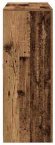 Tálalószekrény LED lámpával Régi fa 123x37x100 cm Szerelt fa