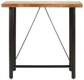 Tömör mangófa és vas bárasztal 110 x 55 x 107 cm