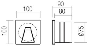 Redo 91196 - LED kültéri tájékozódó lámpatest BAST LED/2,5W/230V IP65 antracit