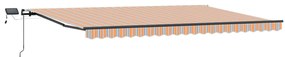 Kézi behúzható napernyő LED többszínű csíkkal 500x300 cm