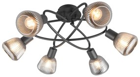 Fekete mennyezeti lámpa üveg búrával Tarifa – Trio