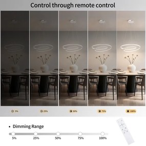 Brilagi-LED Dimmelhető kábelen függesztett csillár TWISTER LED/48W/230V átm. 50 cm fehér + távirányító
