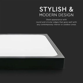 LED Fürdőszobai mennyezeti lámpa LED/24W/230V 6500K IP44 29,5x29,5 cm fekete