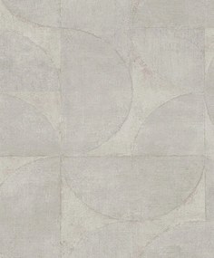 Bézs tapéta geometrikus mintával vinil félkör flizelin