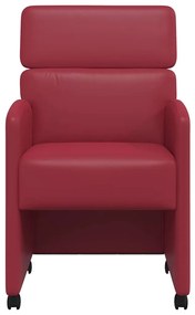Kerekes Étkező Székek 2 pcs bordó 58 x 65 x 98 cm Műbőr
