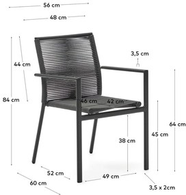 Sötétszürke fém kerti szék Culip – Kave Home