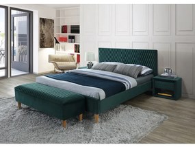 Azurro Velvet ágy 160 x 200 cm, sötétzöld