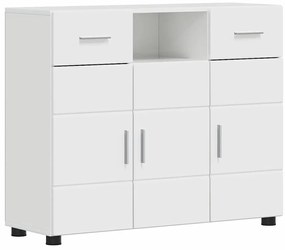 Széf fiókkal Magasfényű fehér 88.5 x 30.5 x 73 cm Faanyag