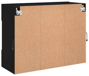 fekete fali TV-szekrény LED-világítással 78,5x30x60,5 cm