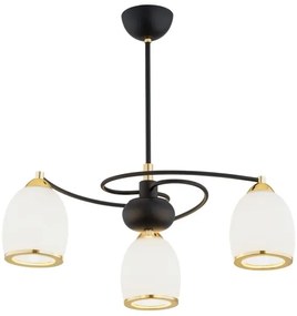 Argon 6144 - Csillár rúdon AVILA PLUS 3xE27/15W/230V fekete/arany/fehér