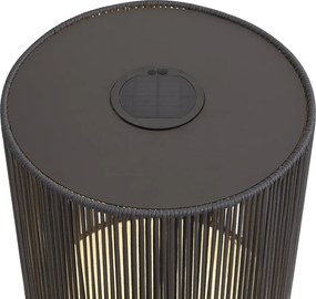 Modern kültéri asztali lámpa sötétszürke LED-del, újratölthető és szolár IP54 - Rope