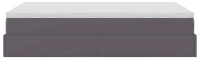 Ottomán ágykeret matraccal Szürke 120x190 cm műbőr 120x190 cm