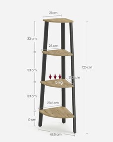 Sarok polc TAYLOR ARTISAN 4 Polc, 125x34cm