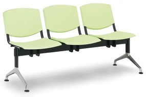 Design műanyag pad, 3 üléses, szürke