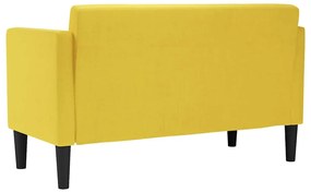 vidaXL sárga szövet loveseat kanapé 111 cm