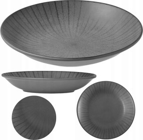 Mélytányér kerek leveses 23 cm sötétszürke porcelán Nordic