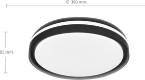 Brilagi - Dimmelhető LED lámpatest NAOMI LED/48W/230V 3000-6500K átm. 39 cm fekete + távirányító