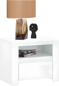 Éjjeliszekrény 1S, fehér fényes, LINDY