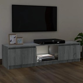 szürke sonoma színű TV-szekrény LED lámpákkal 120 x 30 x 35,5cm