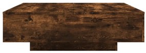 füstös tölgy színű dohányzóasztal LED-lámpákkal 100x100x31 cm