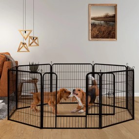Juskys Fém kutya kennel kölyökkutyáknak - 160x160x80 cm