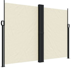 krémszínű behúzható oldalsó napellenző 180 x 600 cm