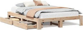 vidaXL tömör fenyőfa ágy matrac nélkül 140 x 190 cm