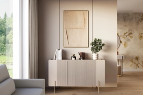 Malmi komód 150 cm háromajtós - kasmír / arany lábak