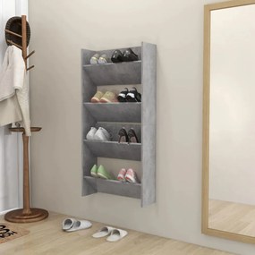 2 db betonszürke fali cipősszekrény 60 x 18 x 60 cm