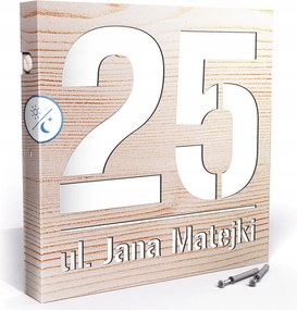 Megvilágított Házszám Led Címtábla 30X30 cm Szürkület Érzékelő