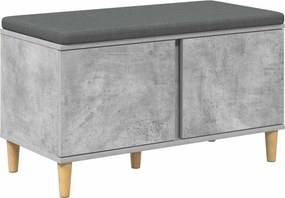 vidaXL Előtér pad Beton Szürke 80 x 38 x 46 cm Műanyag Fa és Szövet