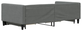 sötétszürke kihúzható szövetheverő fiókokkal 100 x 200 cm